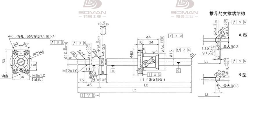 KURODA GP1505DS-BALR-0600B-C3F 黑田精工滚珠丝杠致动器se15